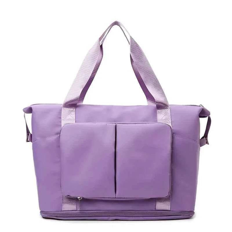 Oxford Cloth Multi Pocket Travel Bag Lilac One Size for a perfect OOTD – dress to impress outfits from Amexza