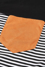 Striped Round Neck Long Sleeve T-Shirt - Amexza