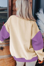 Contrast Round Neck Long Sleeve Sweatshirt for a perfect OOTD – dress to impress outfits from Amexza