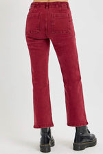 RISEN Full Size High Rise Straight Jeans with Patch Pockets - Amexza