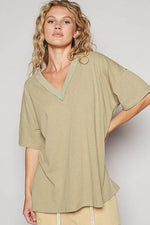 POL V-Neck Half Sleeve T-Shirt - Amexza
