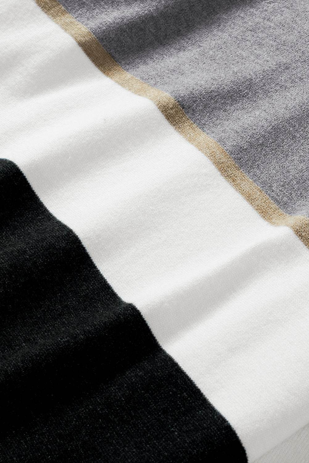 Color Block V Neck Long Sleeve Sweater for a perfect OOTD – dress to impress outfits from Amexza