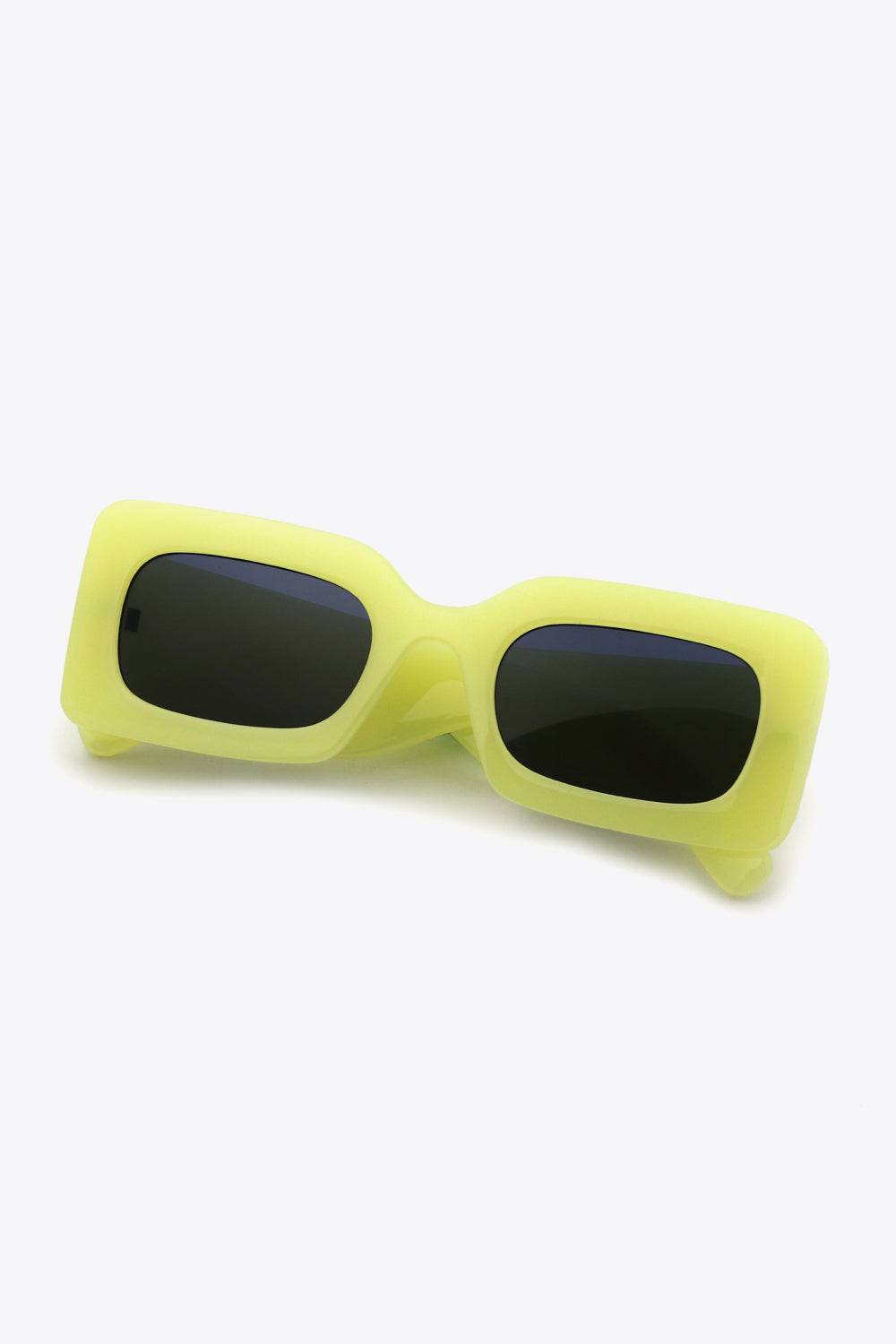 Polycarbonate Frame Rectangle Sunglasses Neon Yellow One Size for a perfect OOTD – dress to impress outfits from Amexza