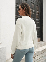 Dropped Shoulder Rib-Knit Sweater for a perfect OOTD – dress to impress outfits from Amexza