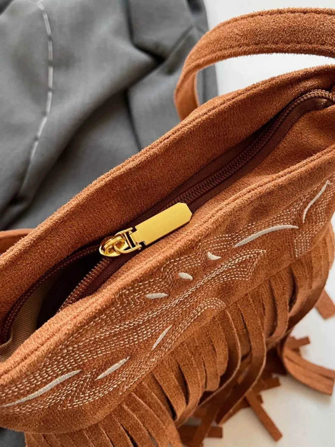 Fringe Solid Color Shoulder Bag for a perfect OOTD – dress to impress outfits from Amexza