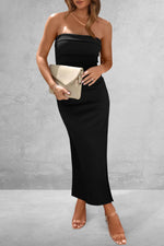 Slit Tube Midi Dress - Amexza