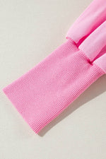 Exposed Seam Splatter Print Round Neck Sweatshirt for a perfect OOTD – dress to impress outfits from Amexza