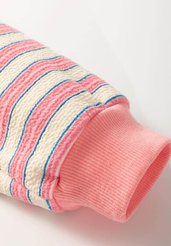 Striped Johnny Collar Long Sleeve Sweatshirt for a perfect OOTD – dress to impress outfits from Amexza