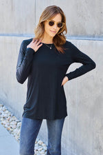 Basic Bae Full Size Round Neck Long Sleeve Top - Amexza