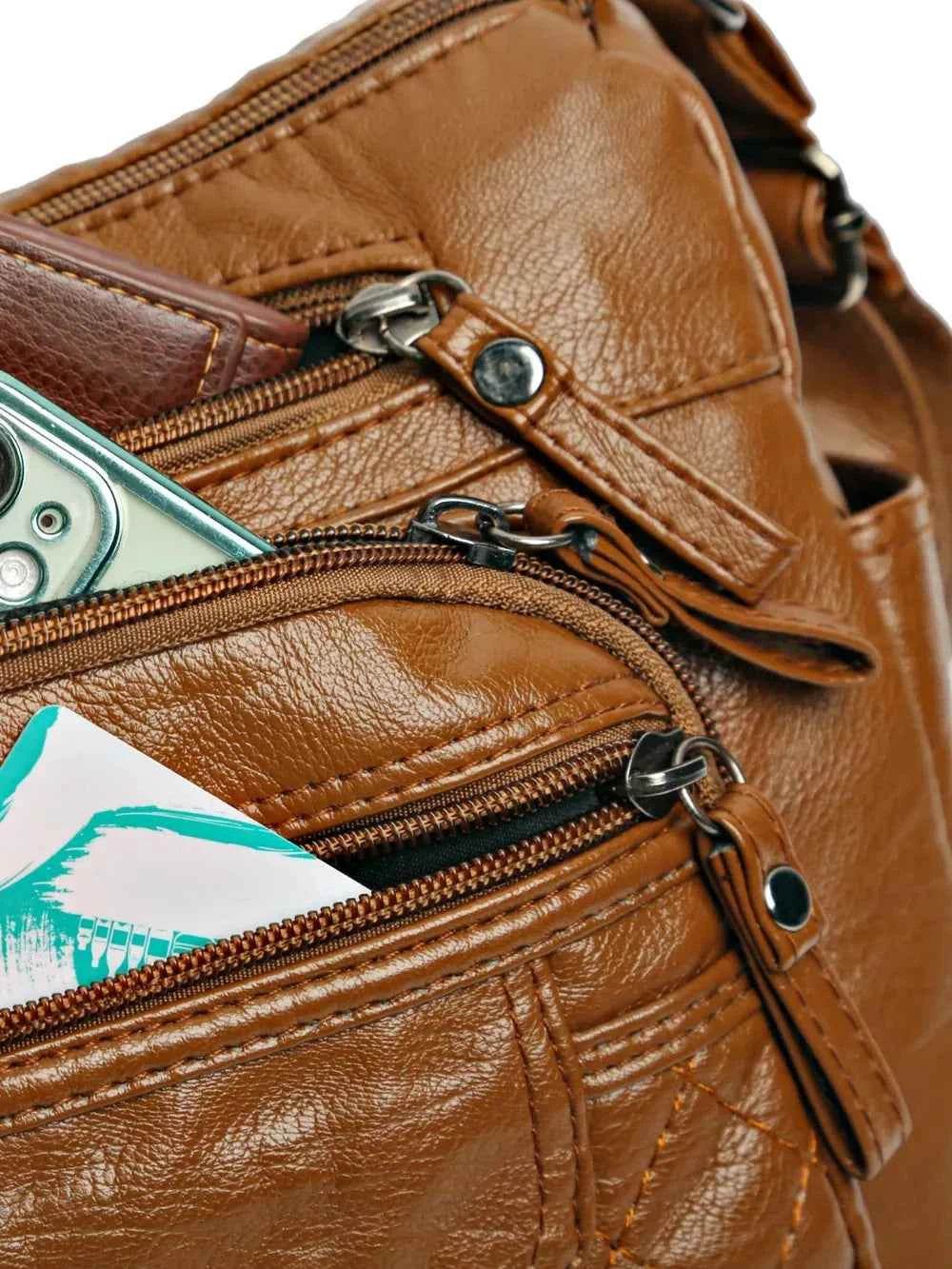 PU Leather Multi Pockets Adjustable Strap Shoulder Bag for a perfect OOTD – dress to impress outfits from Amexza