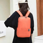 Solid Color Nylon Backpack Bag Orange One Size for a perfect OOTD – dress to impress outfits from Amexza