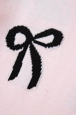 Bow Pattern Round Neck Loose Fit Sweater for a perfect OOTD – dress to impress outfits from Amexza