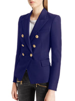 Lapel Collar Long Sleeve Blazer - Amexza