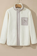 Chest Pocket Zip Up Fleece Jacket - Amexza