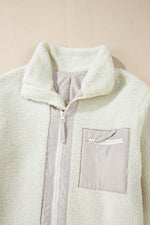Chest Pocket Zip Up Fleece Jacket - Amexza