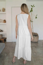 FAM-FAM Tiered V-Neck Sleeveless Dress - Amexza