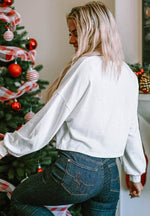 GAME DAY Football Notched Long Sleeve Sweatshirt for a perfect OOTD – dress to impress outfits from Amexza