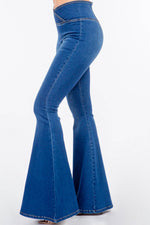 American Bazi High Waist Pull On Flare Jeans - Amexza