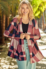 Plaid Open Front Cardigan for a perfect OOTD – dress to impress outfits from Amexza