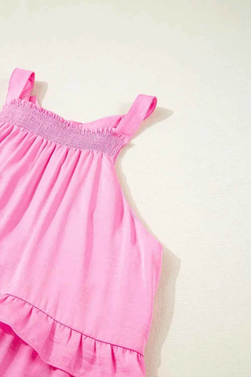 Tied Back Ruffled Layered Sleeveless Mini Dress for a perfect OOTD – dress to impress outfits from Amexza