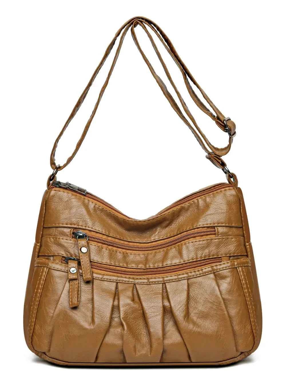 PU Leather Ruched Adjustable Strap Shoulder Bag for a perfect OOTD – dress to impress outfits from Amexza