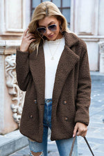 Ivy Lane Full Size Lapel Collar Sherpa Coat - Amexza
