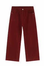 Men's Mid-Rise Straight-Leg Jeans Burgundy for a perfect OOTD – dress to impress outfits from Amexza