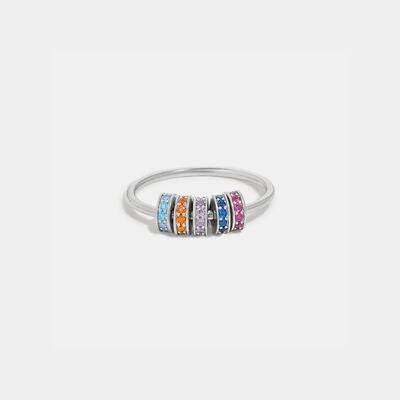 Inlaid Zircon 925 Sterling Silver Ring Silver Multicolor for a perfect OOTD – dress to impress outfits from Amexza