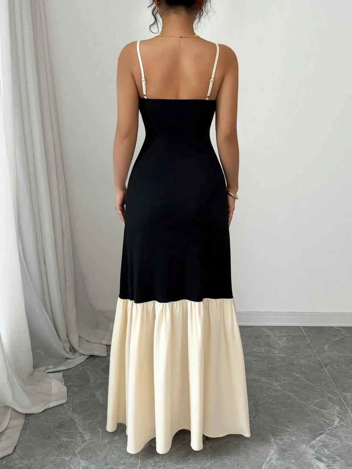 Color Block Maxi Cami Dress