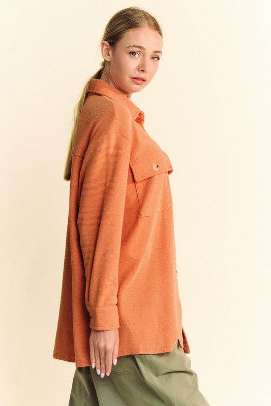 Davi & Dani Waffle-Knit Button Down Shirt for a perfect OOTD – dress to impress outfits from Amexza