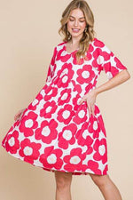 BOMBOM Flower Print Ruched Dress for a perfect OOTD – dress to impress outfits from Amexza