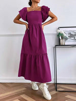 Tiered Square Neck Maxi Dress