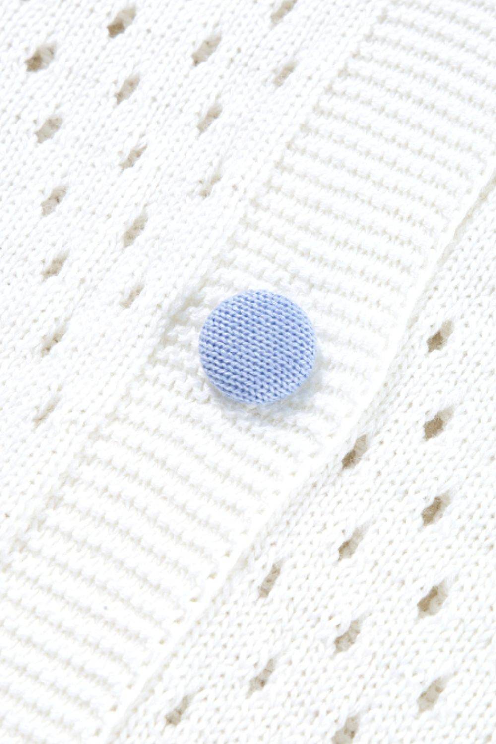 Flower Hollowed Out Button Down Long Sleeve Cardigan for a perfect OOTD – dress to impress outfits from Amexza