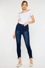 Full Size High Rise Frayed Ankle Skinny Jeans - Amexza