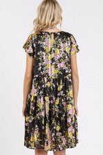 Mittoshop Flower Print Round Neck Flutter Sleeve Tiered Dress for a perfect OOTD – dress to impress outfits from Amexza
