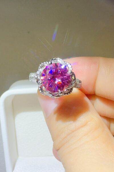 2 Carat Moissanite 925 Sterling Silver Flower Shaper Ring for a perfect OOTD – dress to impress outfits from Amexza