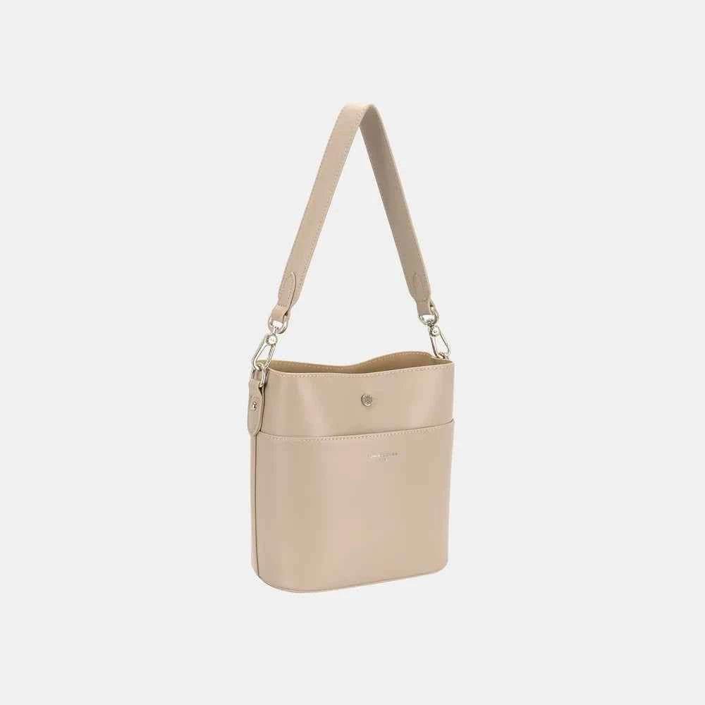 David Jones PU Leather Shoulder Bag Gravel One Size for a perfect OOTD – dress to impress outfits from Amexza