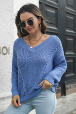 Cable-Knit V-Neck Sweater for a perfect OOTD – dress to impress outfits from Amexza