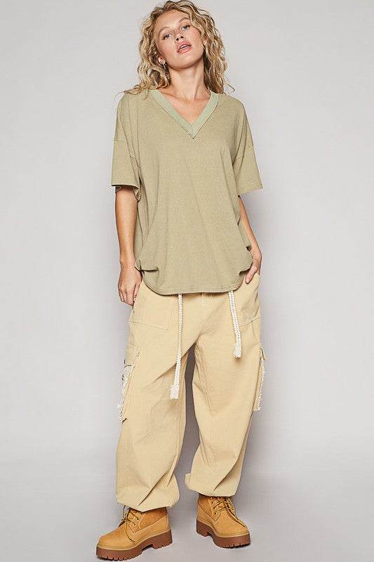 POL V-Neck Half Sleeve T-Shirt - Amexza