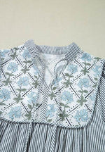 Tied Floral Printed Striped Long Sleeve Dress for a perfect OOTD – dress to impress outfits from Amexza