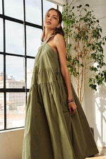 ADORA Crisscross Wide Strap Drawstring Detail Midi Dress for a perfect OOTD – dress to impress outfits from Amexza