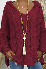 Cable-Knit Hooded Sweater for a perfect OOTD – dress to impress outfits from Amexza