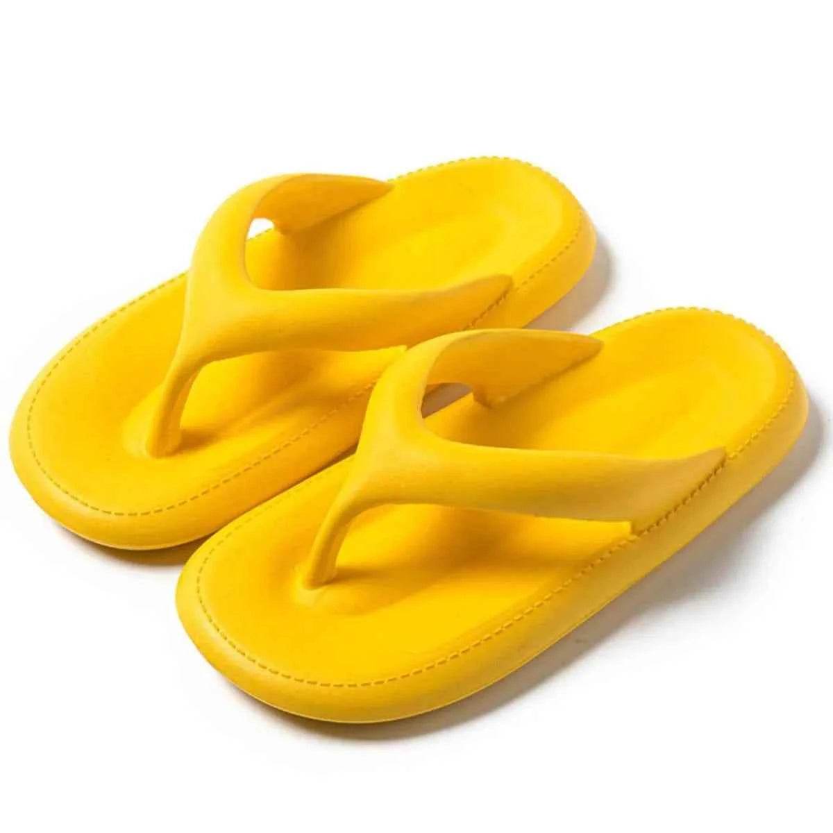 Toe Post Platform Slippers Yellow for a perfect OOTD – dress to impress outfits from Amexza
