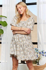 ADORA Floral Square Neck Puff Sleeve Dress for a perfect OOTD – dress to impress outfits from Amexza