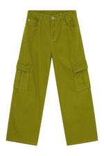 Hight Rise Wide Leg Cargo Pants Lime for a perfect OOTD – dress to impress outfits from Amexza