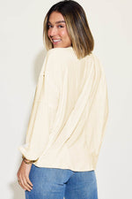 Basic Bae Full Size Ribbed Round Neck Long Sleeve T-Shirt for a perfect OOTD – dress to impress outfits from Amexza