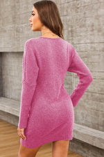 V-Neck Long Sleeve Mini Sweater Dress for a perfect OOTD – dress to impress outfits from Amexza
