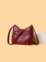 PU Multi-Compartment Crossbody Bag Burgundy One Size for a perfect OOTD – dress to impress outfits from Amexza