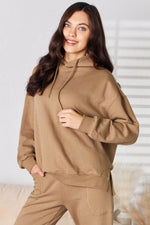 RISEN Drawstring Drop Shoulder Long Sleeve Hoodie for a perfect OOTD – dress to impress outfits from Amexza