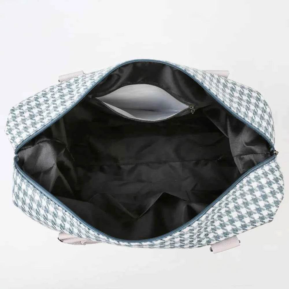 Houndstooth Canvas Travel Bag for a perfect OOTD – dress to impress outfits from Amexza